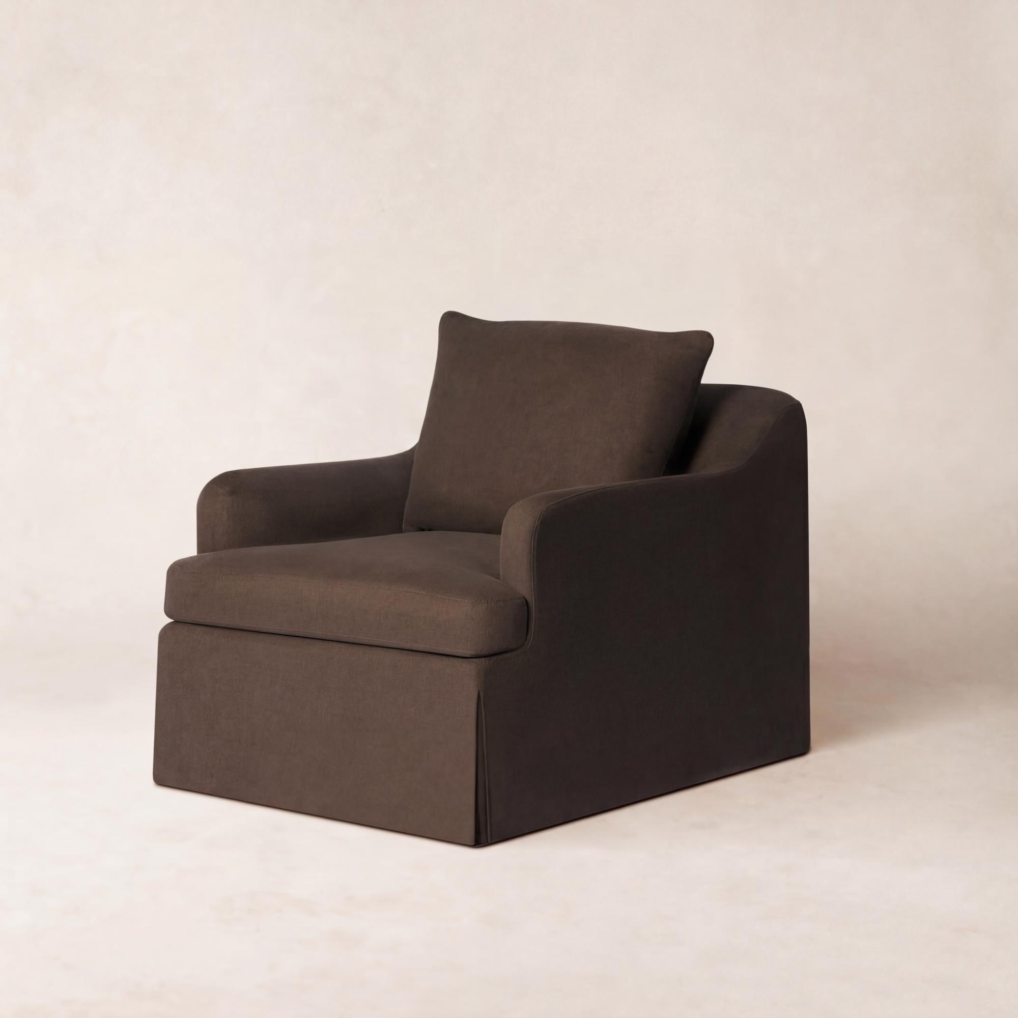 Fauteuil - Housse en lin belge avec coussin en duvet