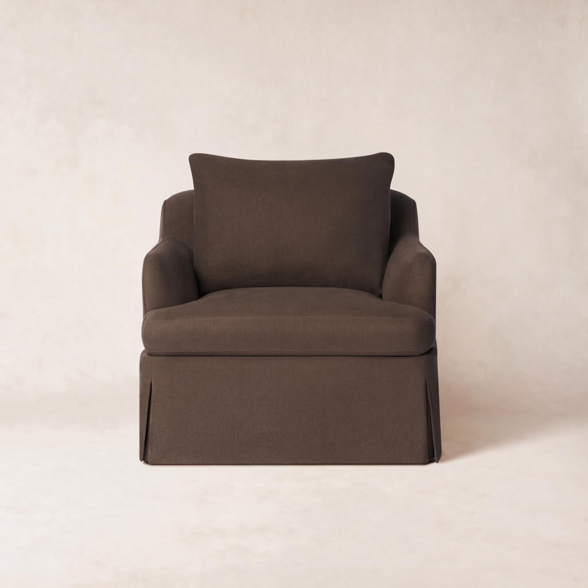 Fauteuil - Housse en lin belge avec coussin en duvet