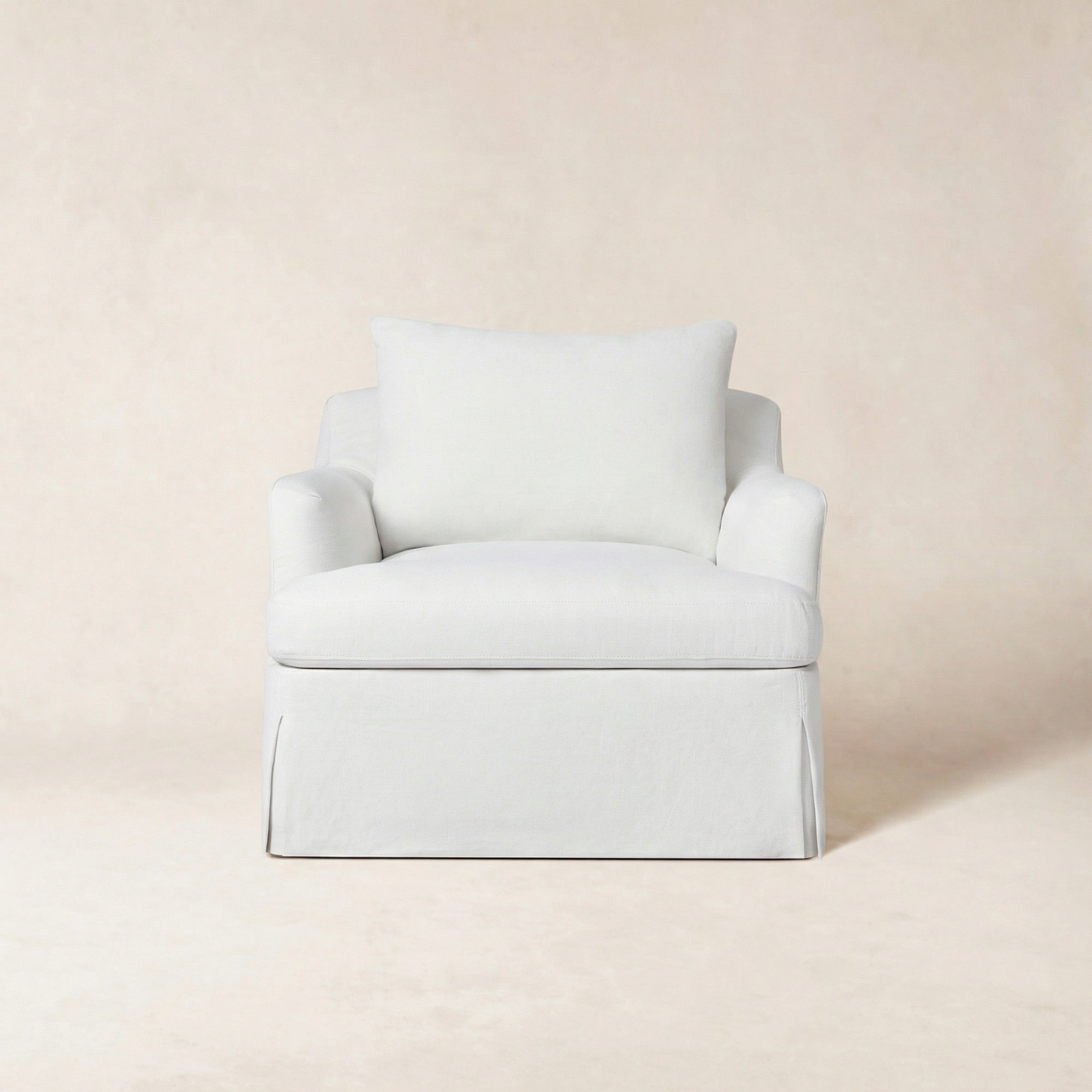 Fauteuil - Housse en lin belge avec coussin en duvet