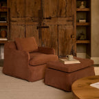 Fauteuil - Housse en lin belge avec coussin en duvet