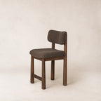 Tabouret de comptoir - Boucle en mohair moka et pieds fuselés en chêne blanc
