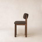Tabouret de comptoir - Boucle en mohair moka et pieds fuselés en chêne blanc