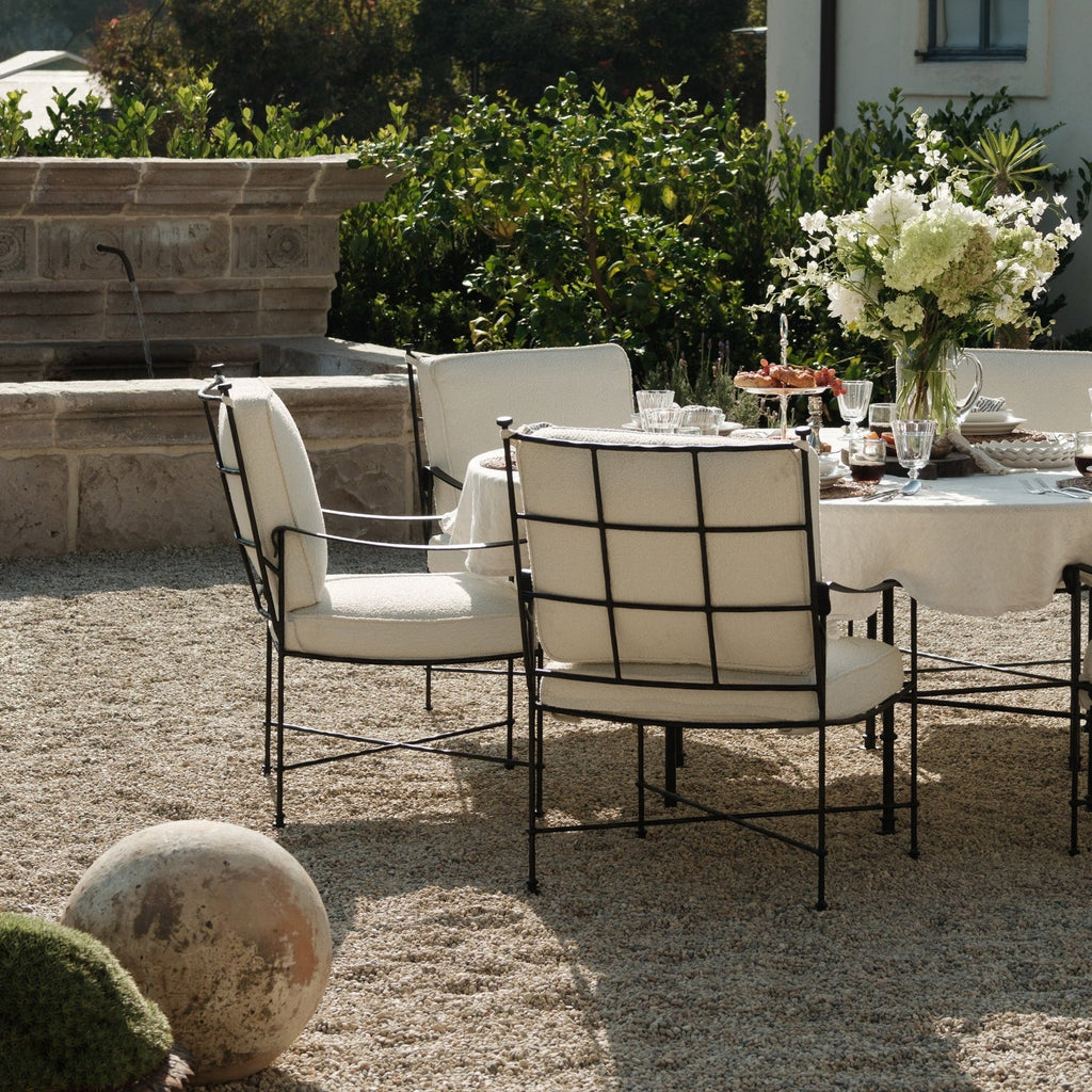 Chaise de salle à manger/salon d'extérieur – Structure en fer noir