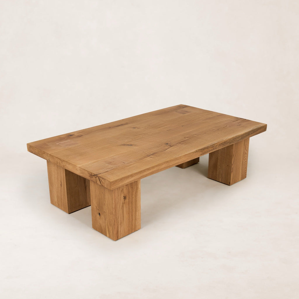 Table basse rectangulaire en chêne blanc massif