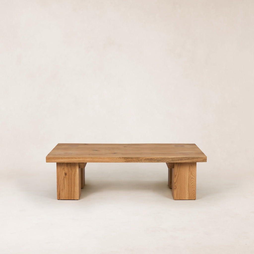 Table basse rectangulaire en chêne blanc massif