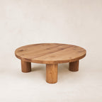 Table basse ronde en chêne blanc massif