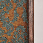 Fauteuil d'appoint - Chenille orange brûlé et Bouclette sarcelle