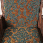 Fauteuil d'appoint - Chenille orange brûlé et Bouclette sarcelle