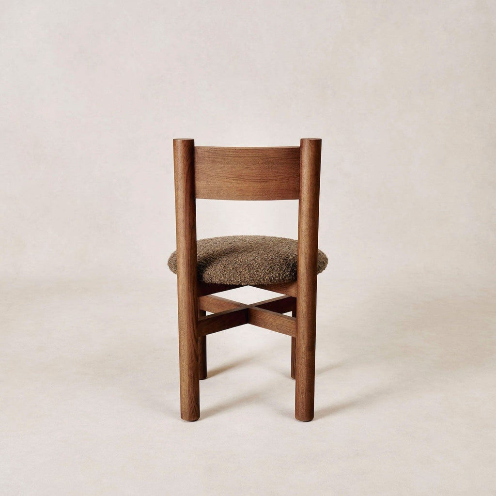 Chaise de salle à manger - Boucle Moka et Chêne Blanc