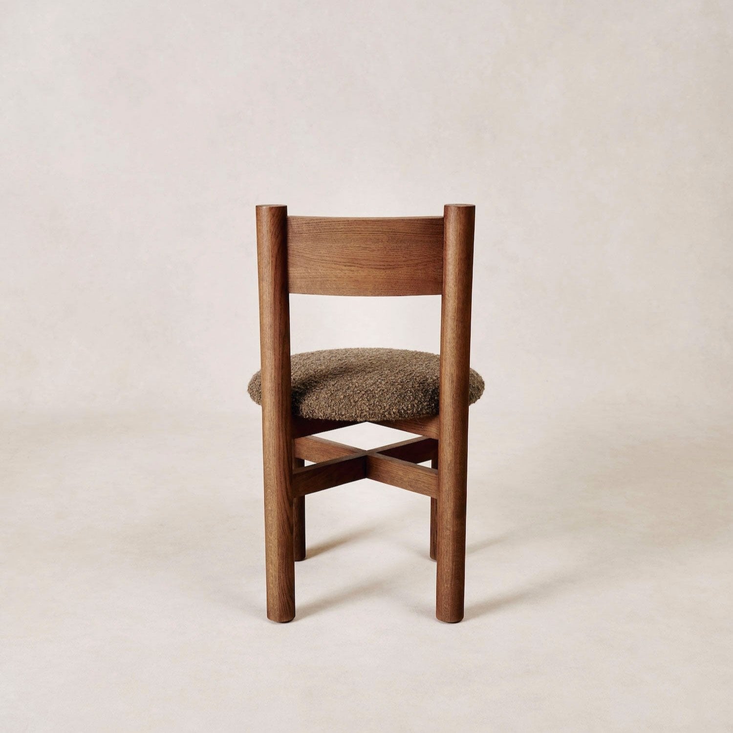 Chaise de salle à manger - Boucle Moka et Chêne Blanc