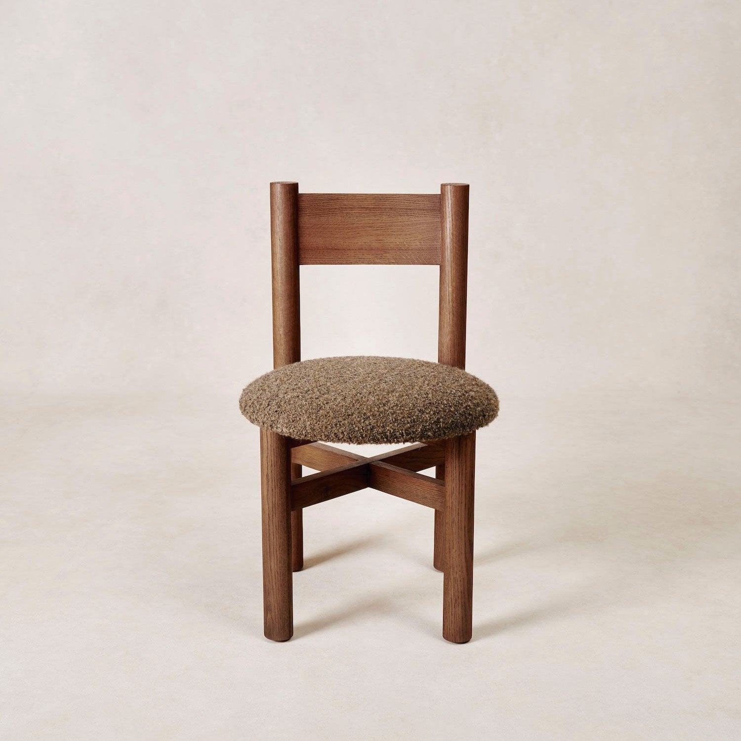 Chaise de salle à manger - Boucle Moka et Chêne Blanc