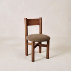 Chaise de salle à manger - Boucle Moka et Chêne Blanc