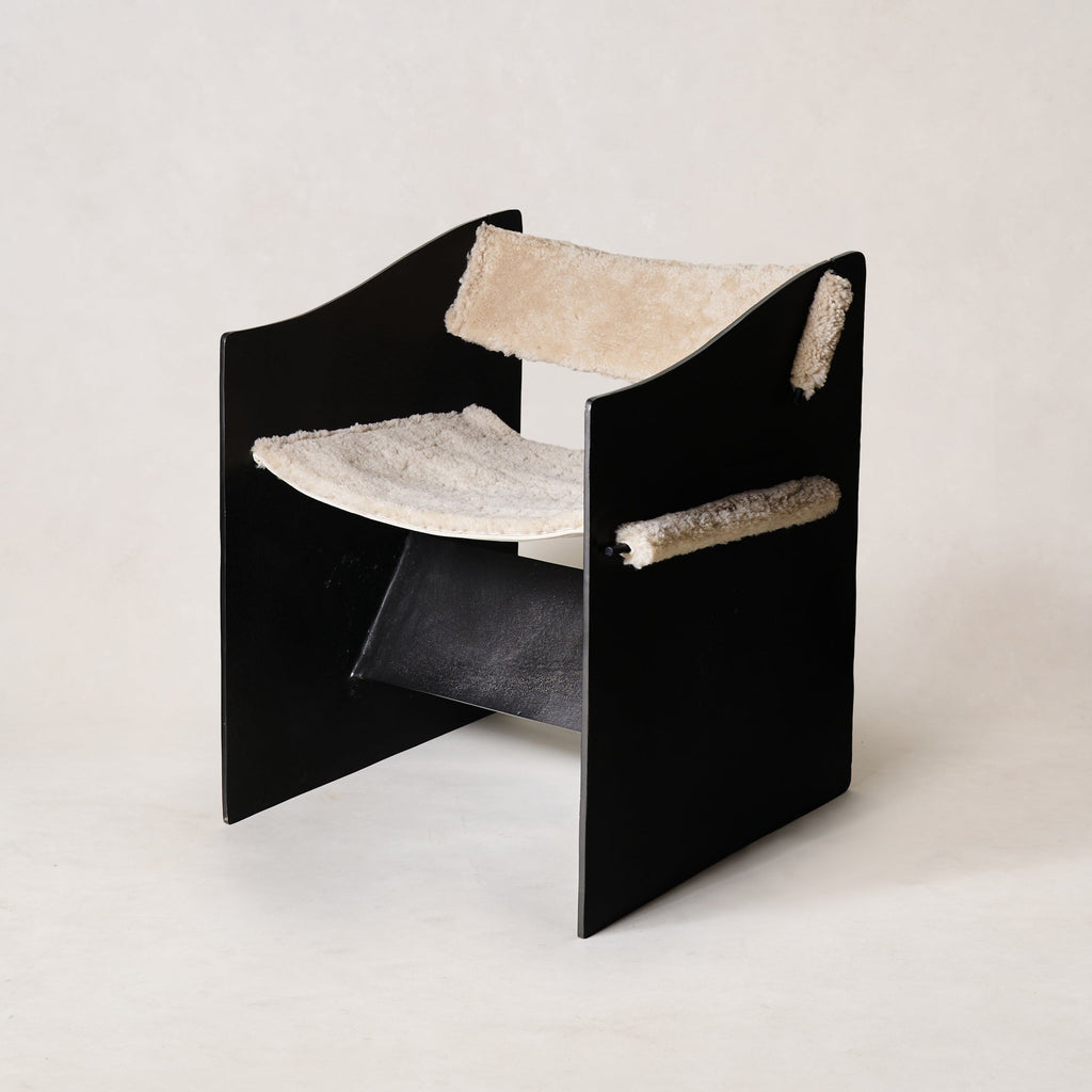 Fauteuil d'appoint sculptural – Structure en fonte d'aluminium