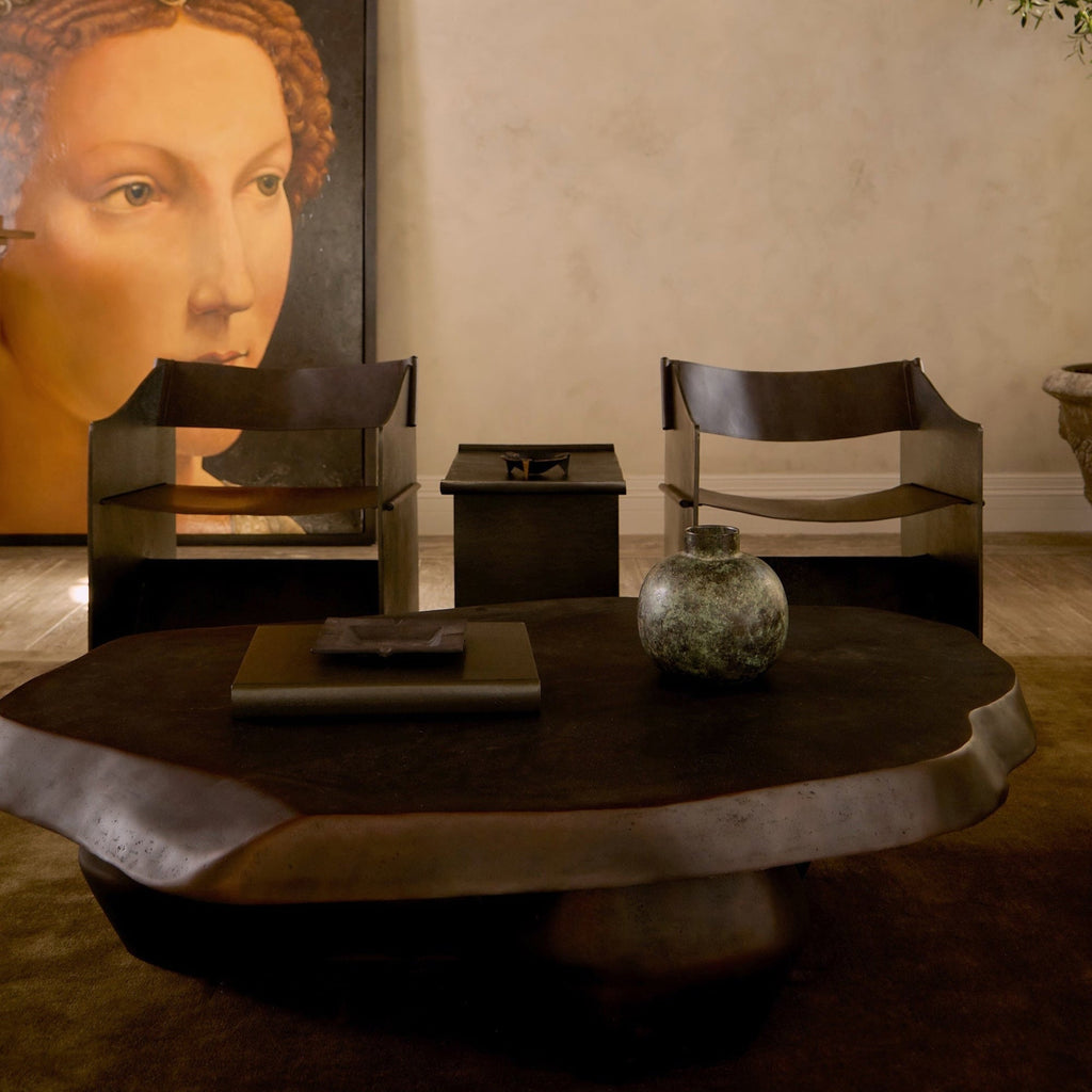 Fauteuil d'appoint sculptural – Structure en fonte d'aluminium