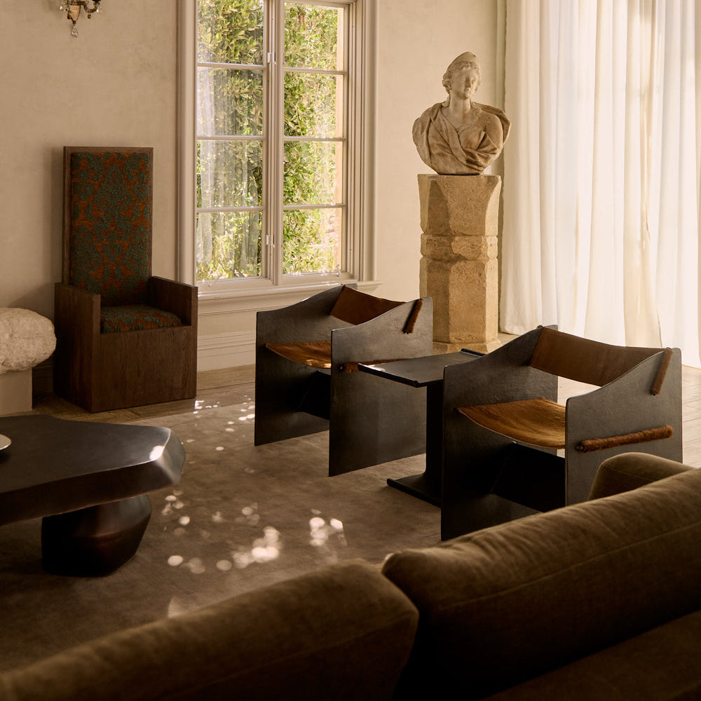 Fauteuil d'appoint sculptural – Structure en fonte d'aluminium