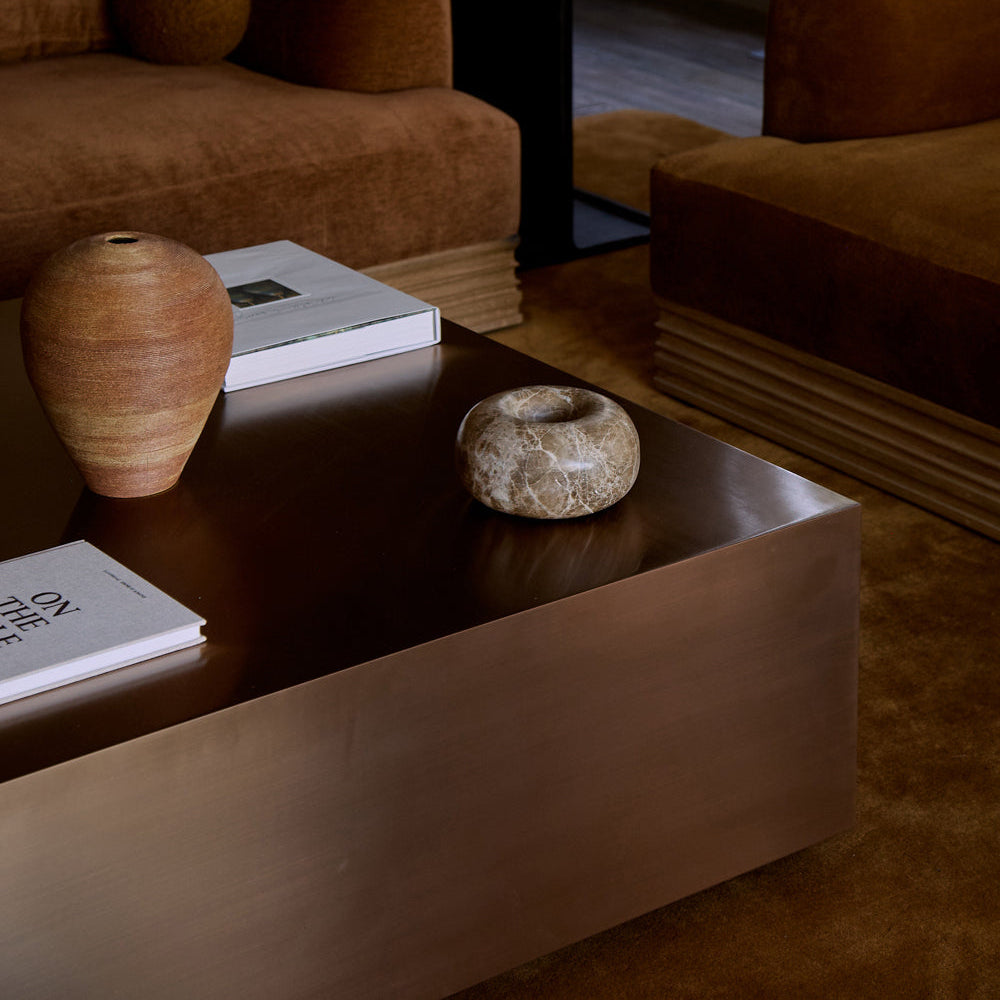 Table basse - Acier inoxydable avec finition cuivre brossé