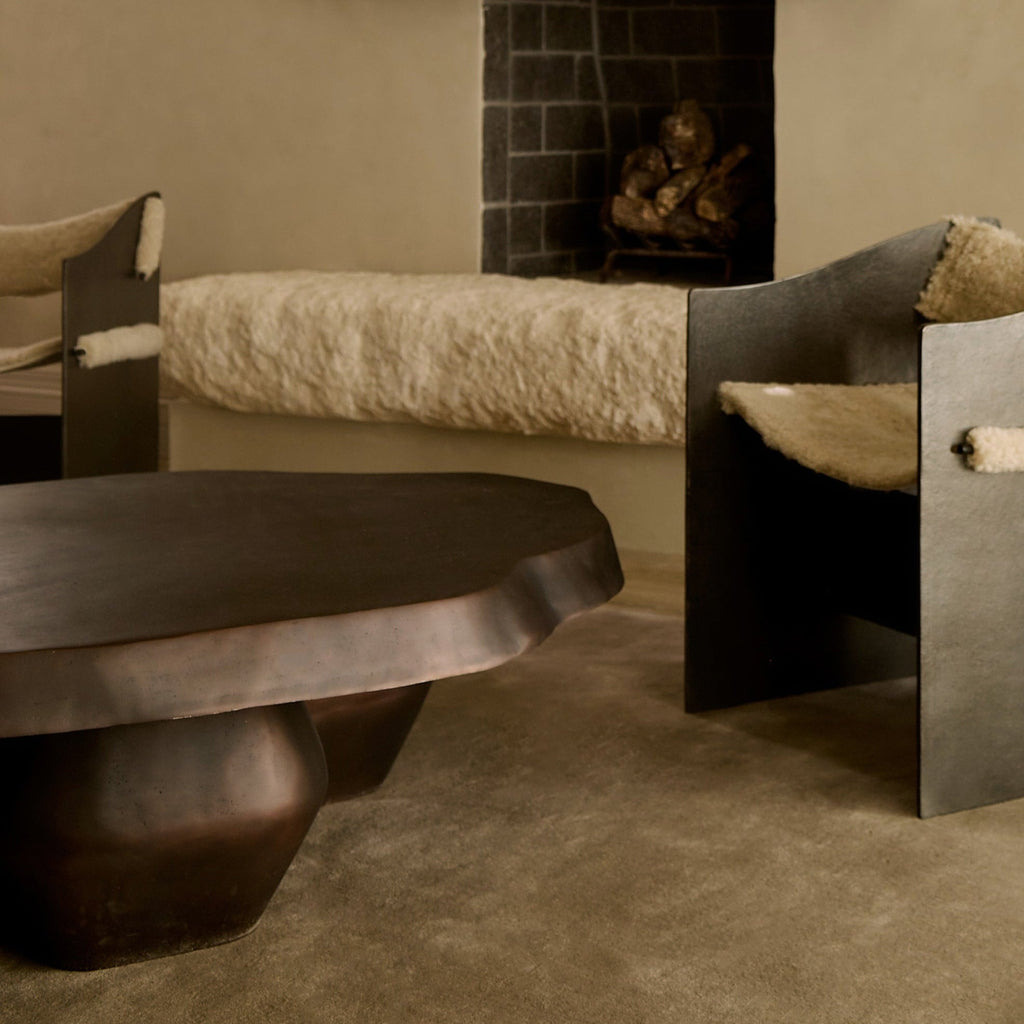 Table basse - Aluminium coulé avec finition bronze vieilli