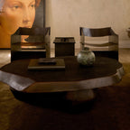 Table basse - Aluminium coulé avec finition bronze vieilli