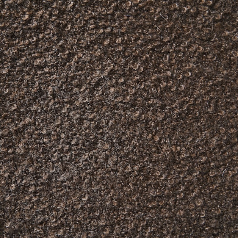 Tabouret de comptoir - Boucle en mohair moka et pieds fuselés en chêne blanc