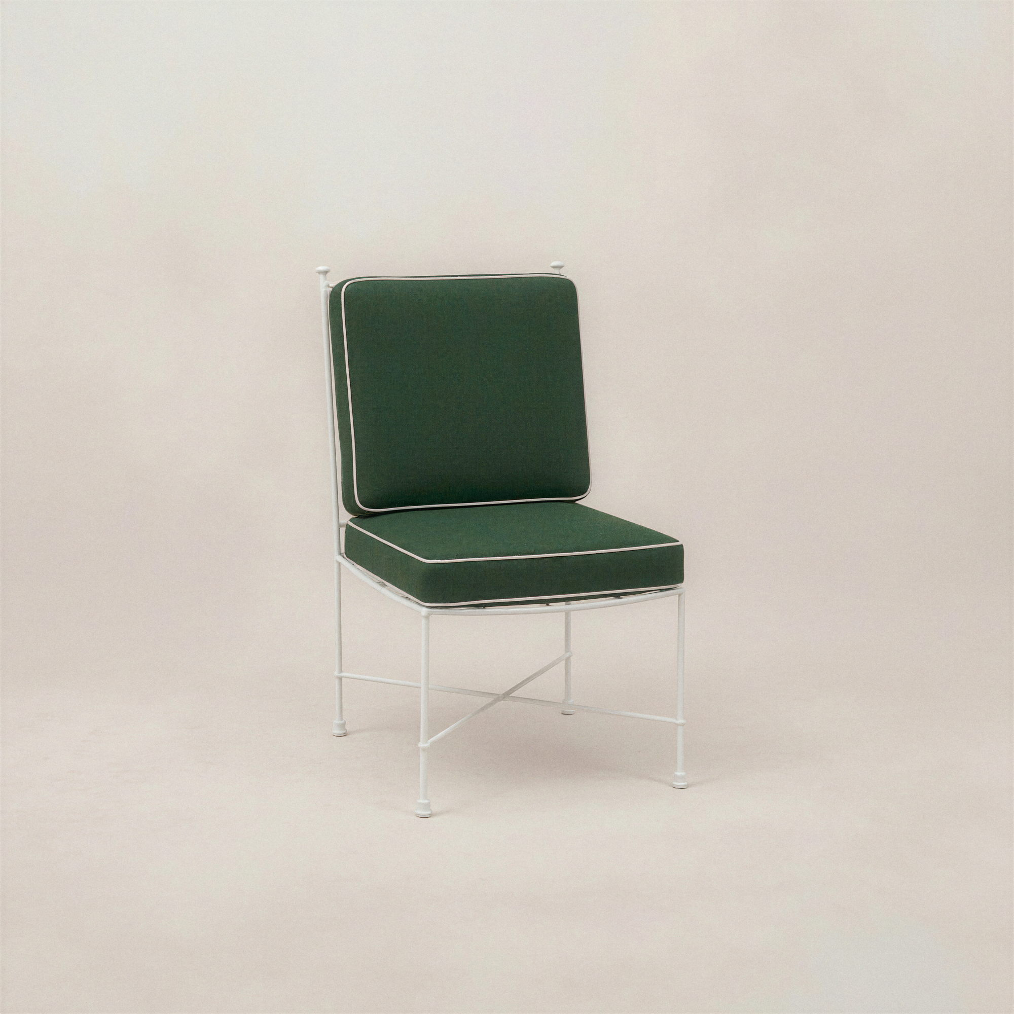 Chaise de salle à manger sans accoudoirs d'extérieur - Cadre en fer blanc