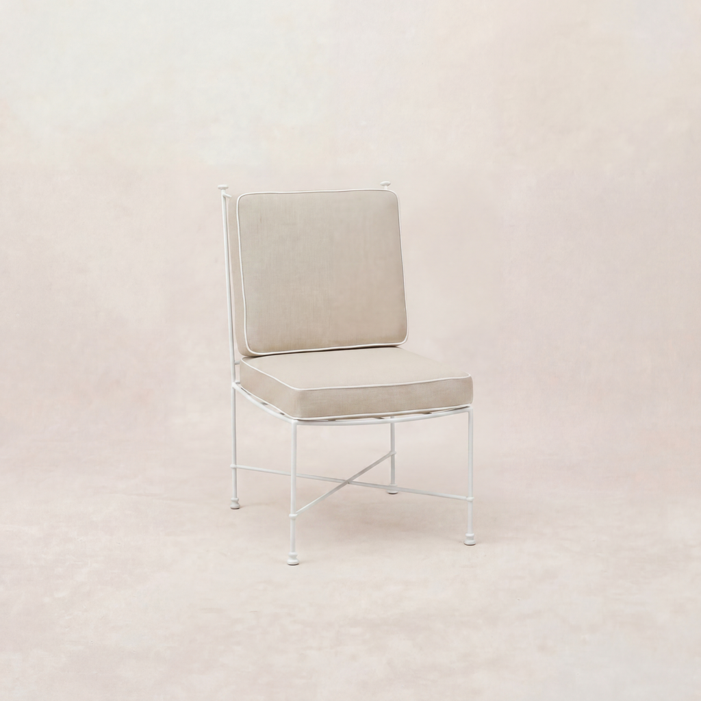 Chaise de salle à manger sans accoudoirs d'extérieur - Cadre en fer blanc