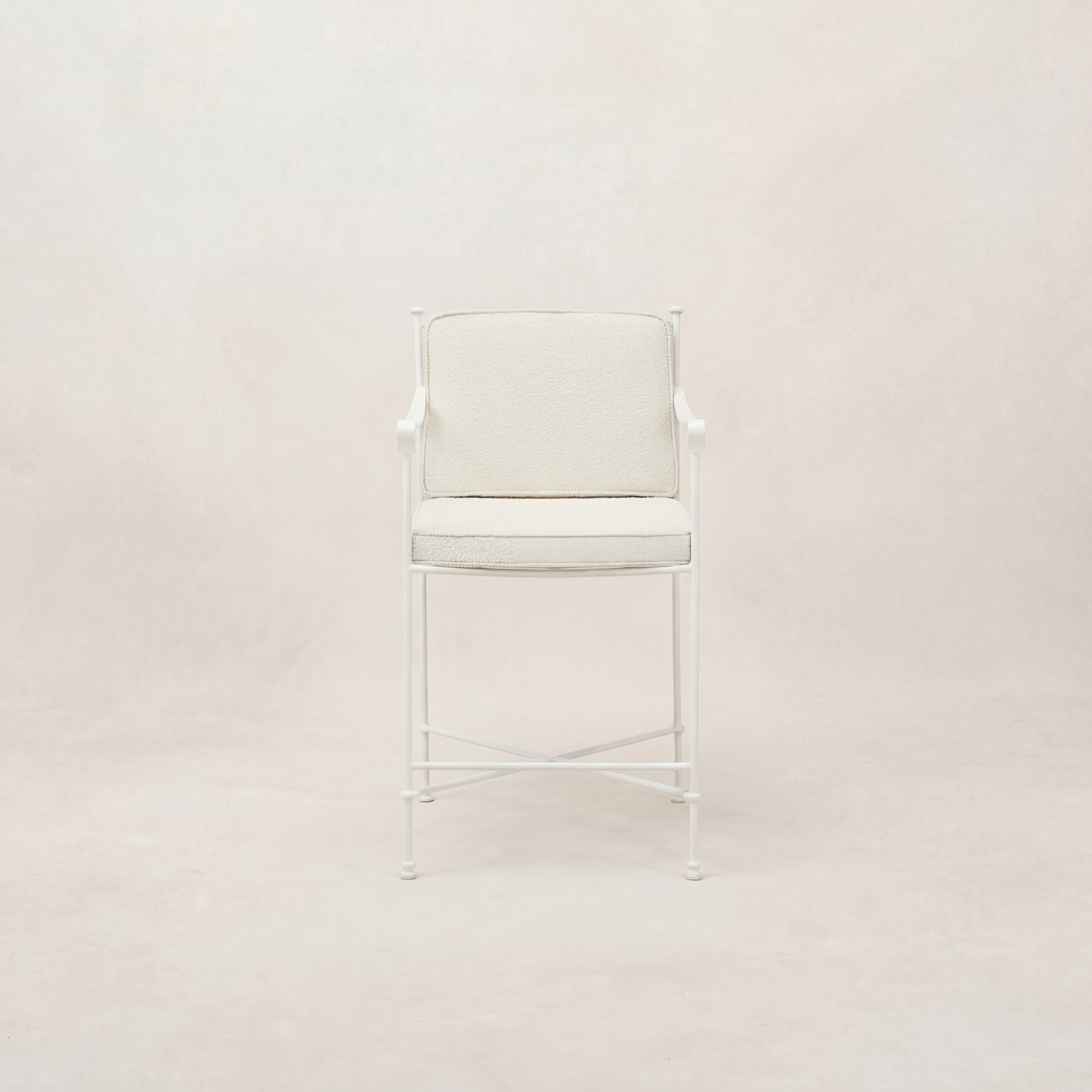 Tabouret de comptoir d'extérieur - Structure en fer blanc