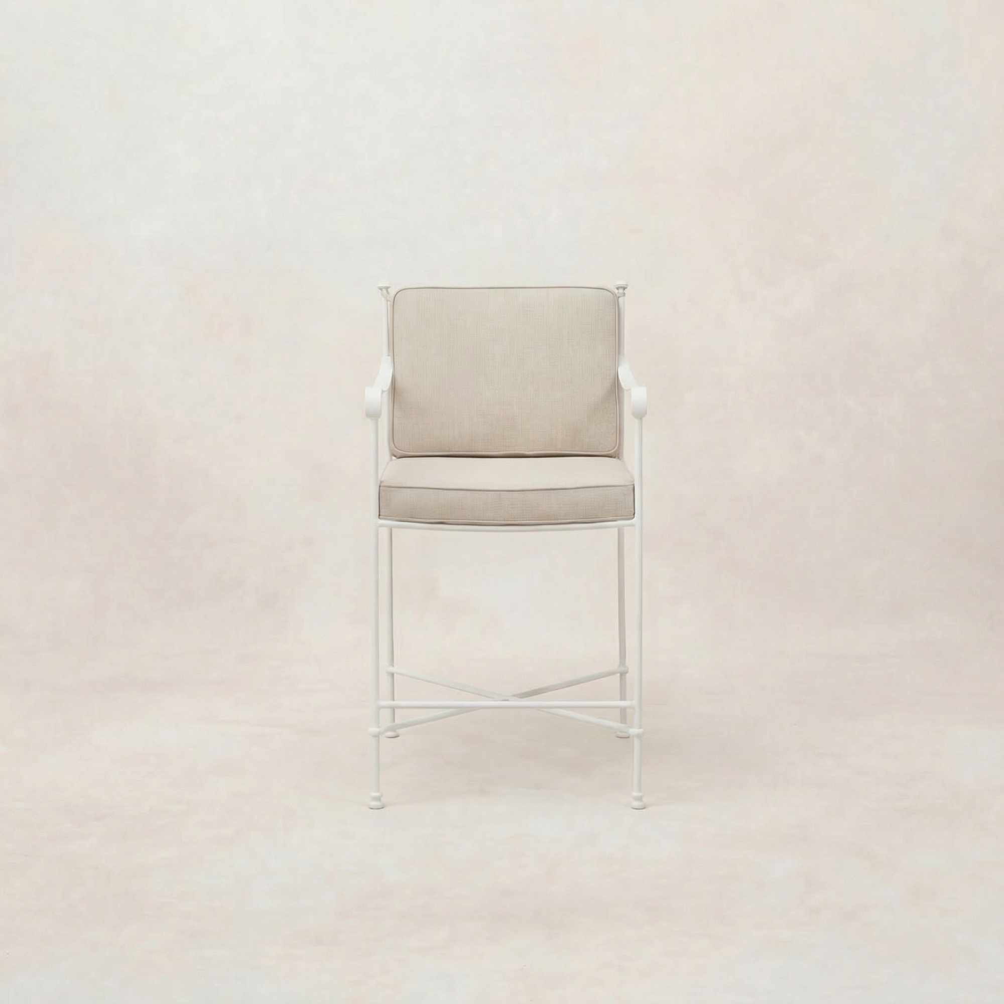 Tabouret de comptoir d'extérieur - Structure en fer blanc