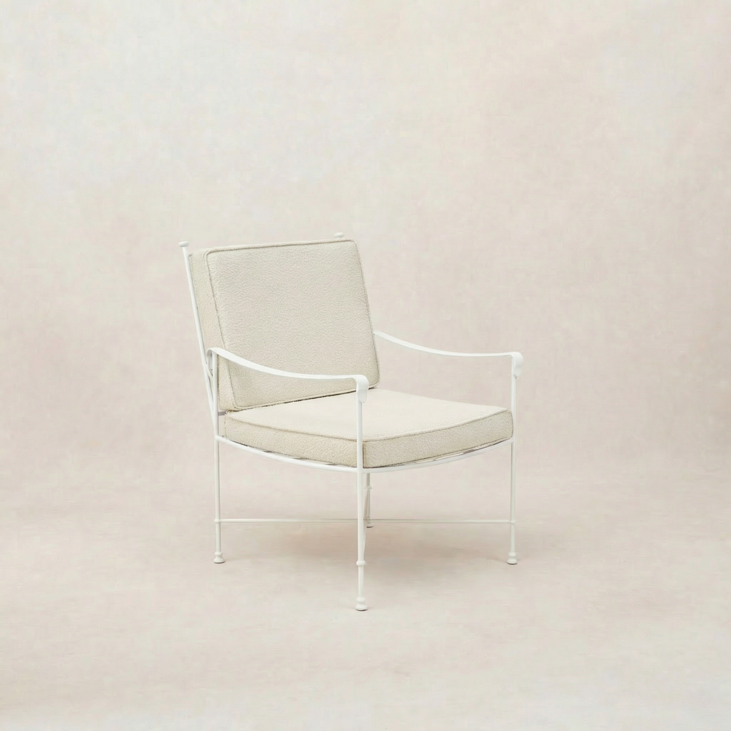 Chaise de salle à manger/salon d'extérieur – Structure en fer blanc