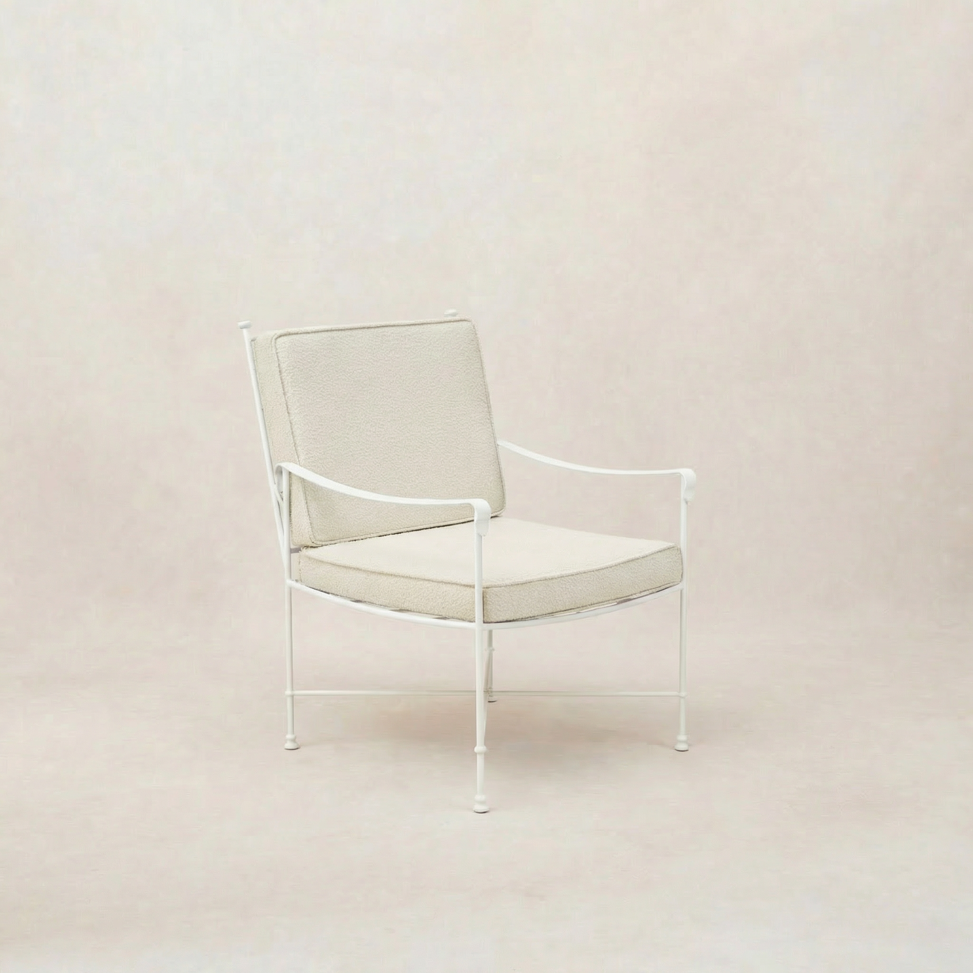 Chaise de salle à manger/salon d'extérieur – Structure en fer blanc