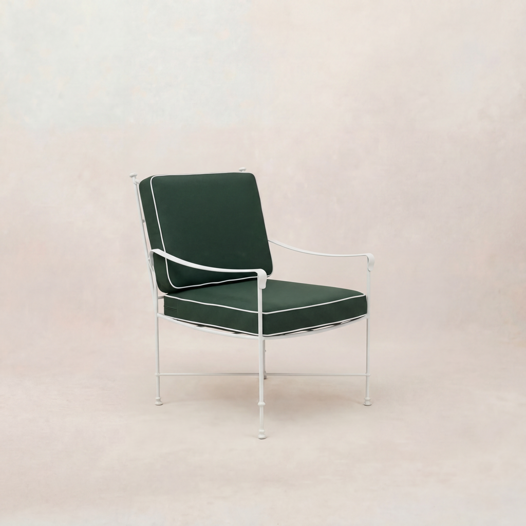 Chaise de salle à manger/salon d'extérieur – Structure en fer blanc