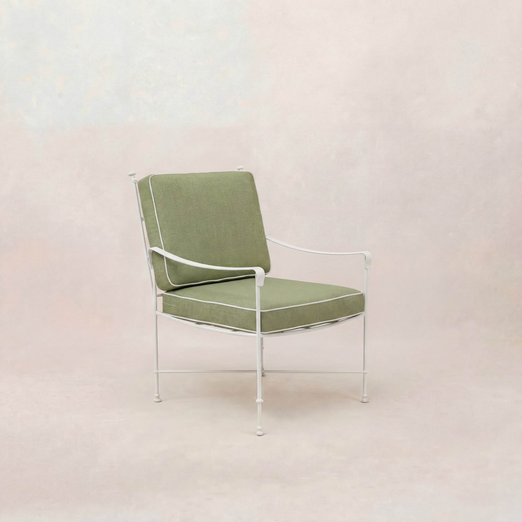 Chaise de salle à manger/salon d'extérieur – Structure en fer blanc