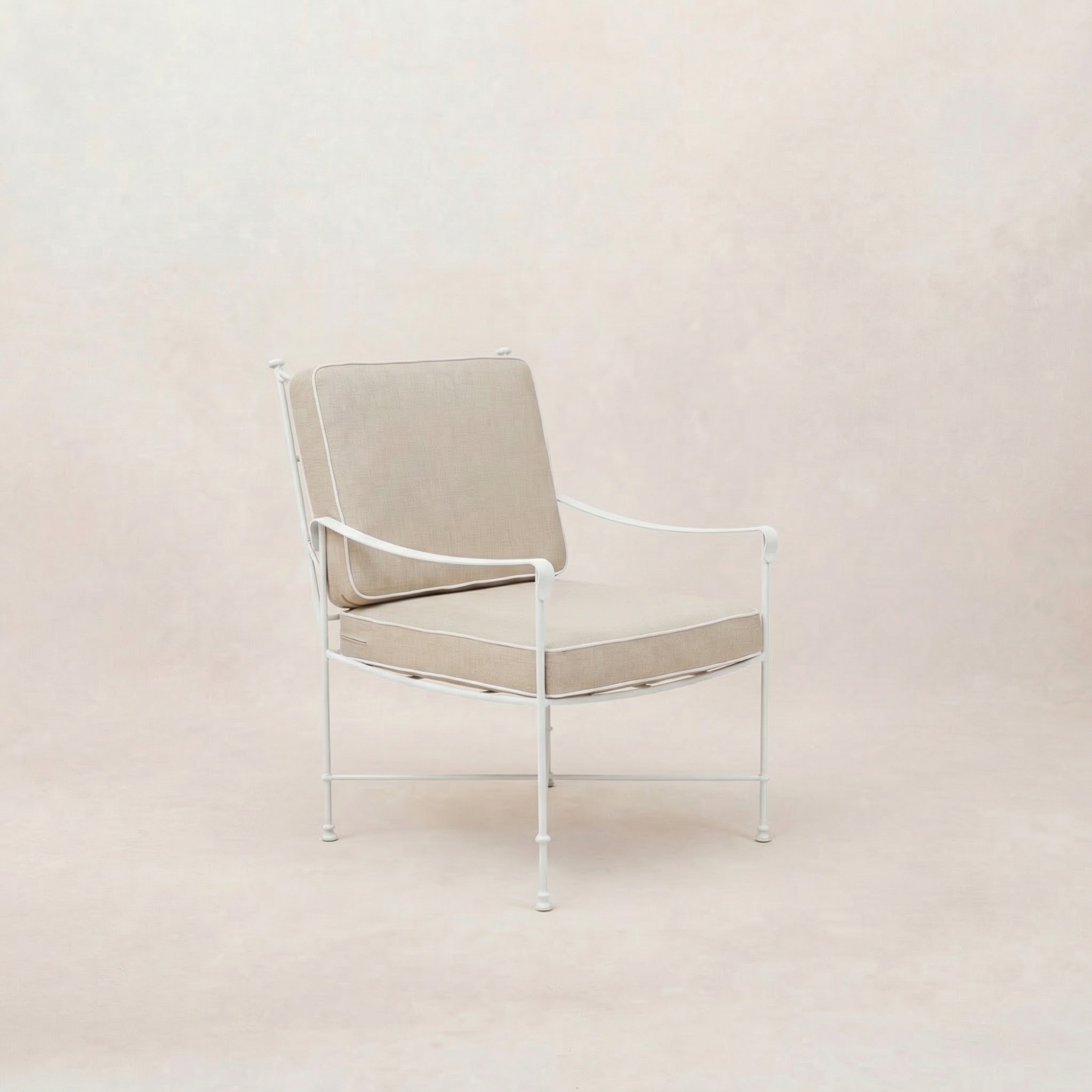 Chaise de salle à manger/salon d'extérieur – Structure en fer blanc