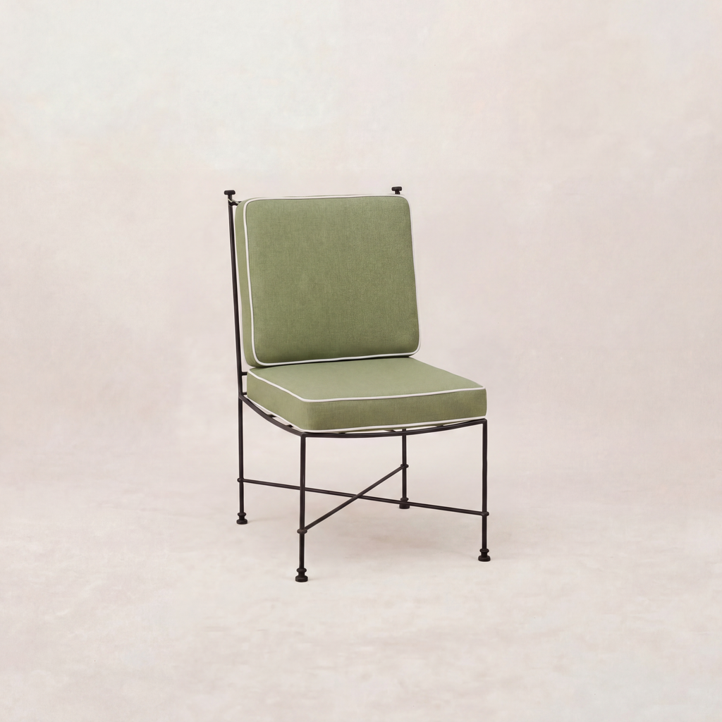 Chaise de salle à manger sans accoudoirs d'extérieur - Structure en fer noir