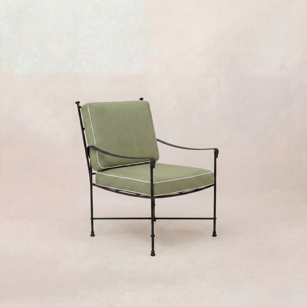 Chaise de salle à manger/salon d'extérieur – Structure en fer noir