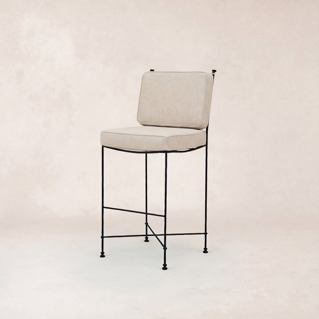 Tabouret de bar d'extérieur - Piètement en fer noir