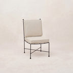 Chaise de salle à manger sans accoudoirs d'extérieur - Structure en fer noir