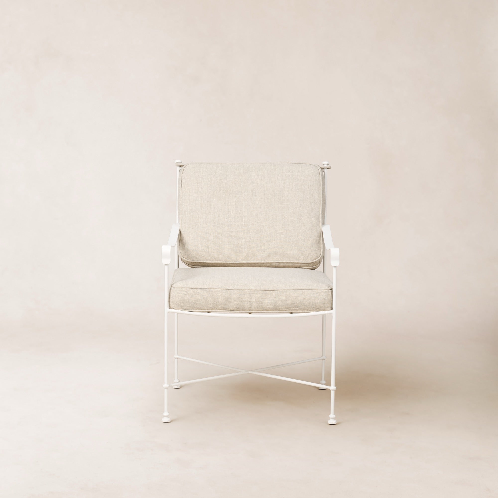 Chaise de salle à manger/salon d'extérieur – Structure en fer blanc