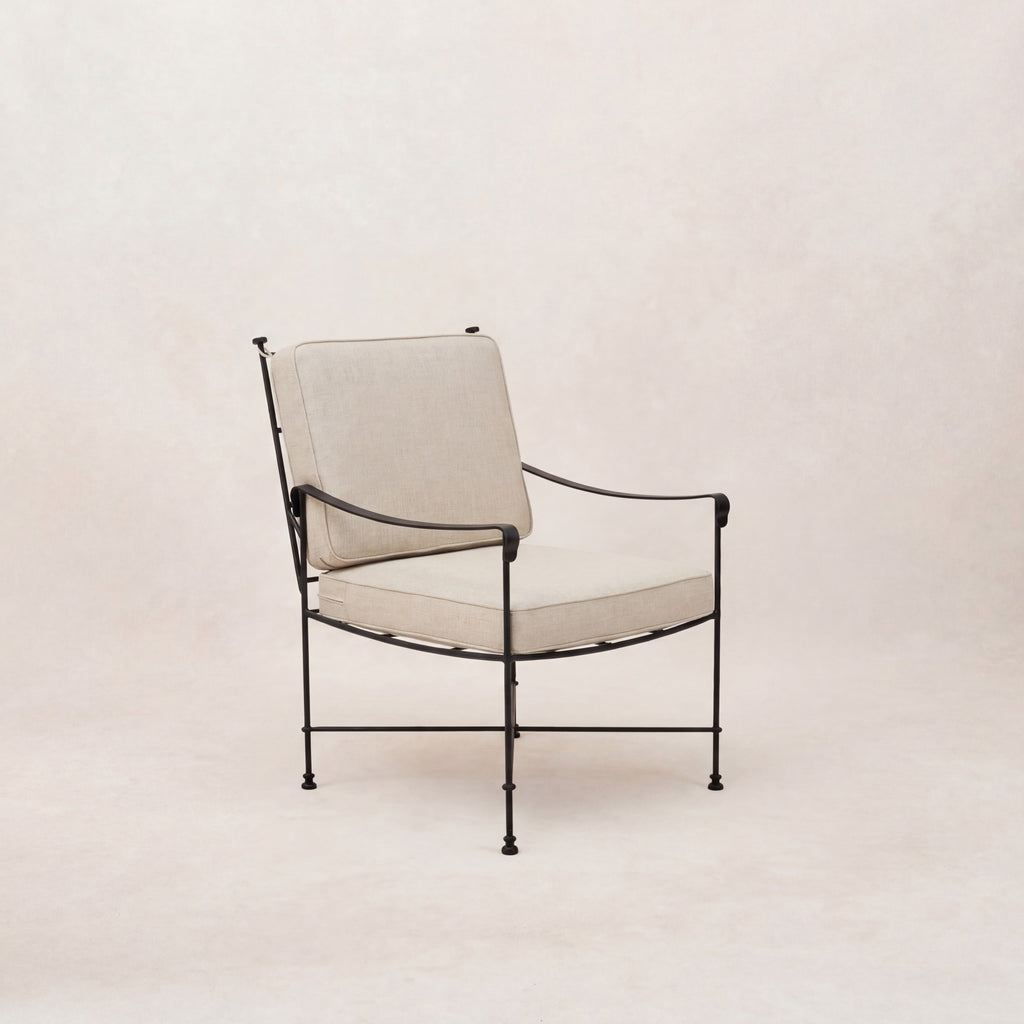 Chaise de salle à manger/salon d'extérieur – Structure en fer noir