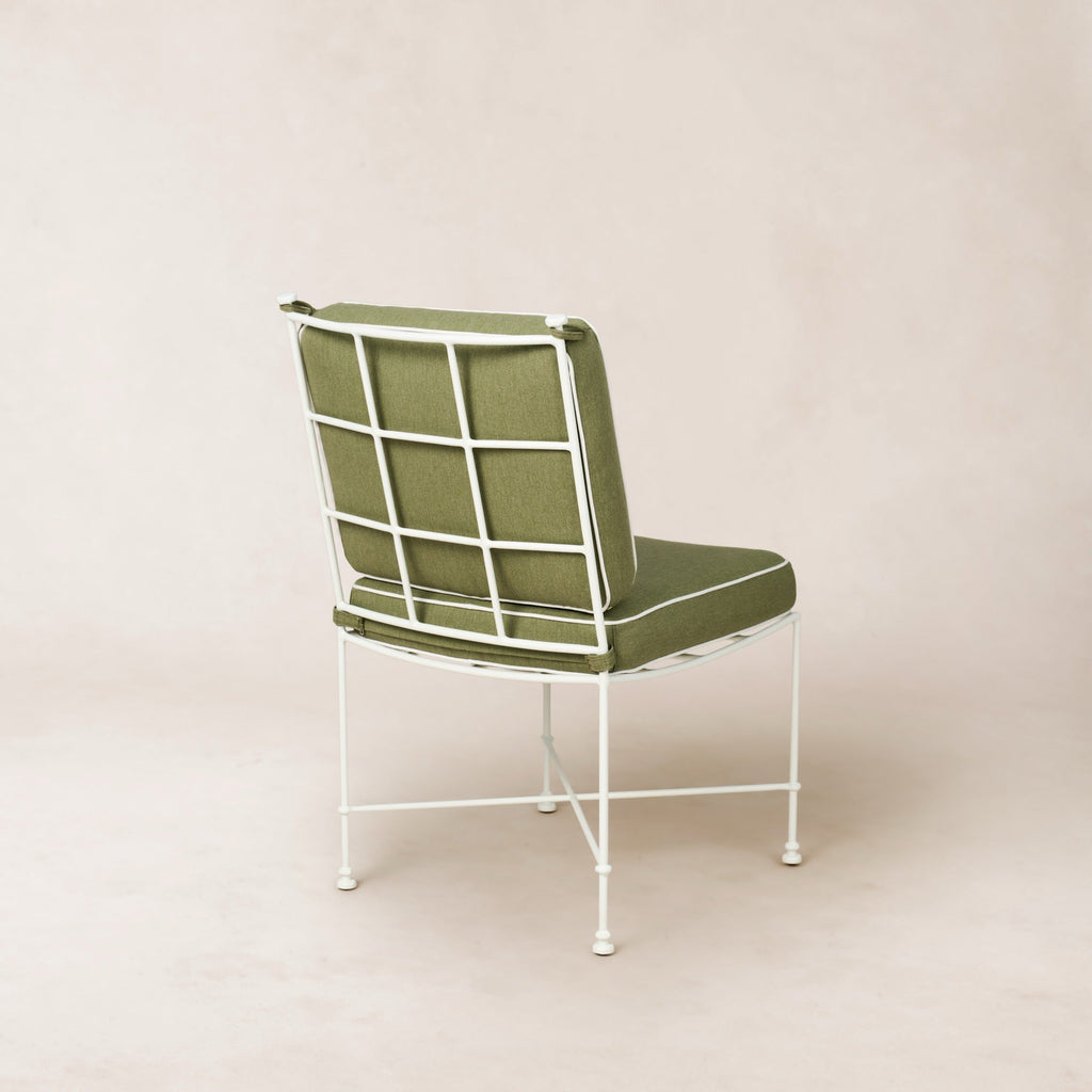 Chaise de salle à manger sans accoudoirs d'extérieur - Cadre en fer blanc
