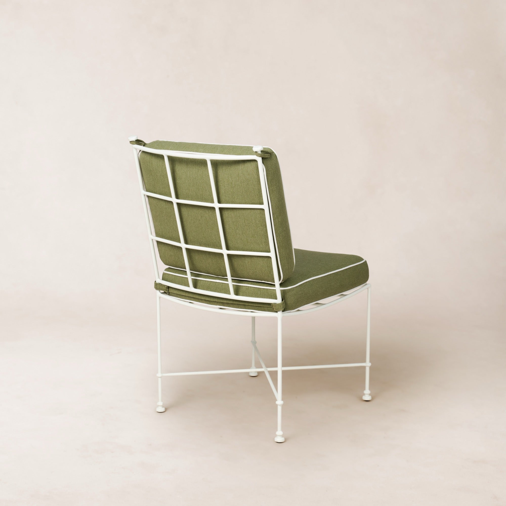 Chaise de salle à manger sans accoudoirs d'extérieur - Cadre en fer blanc