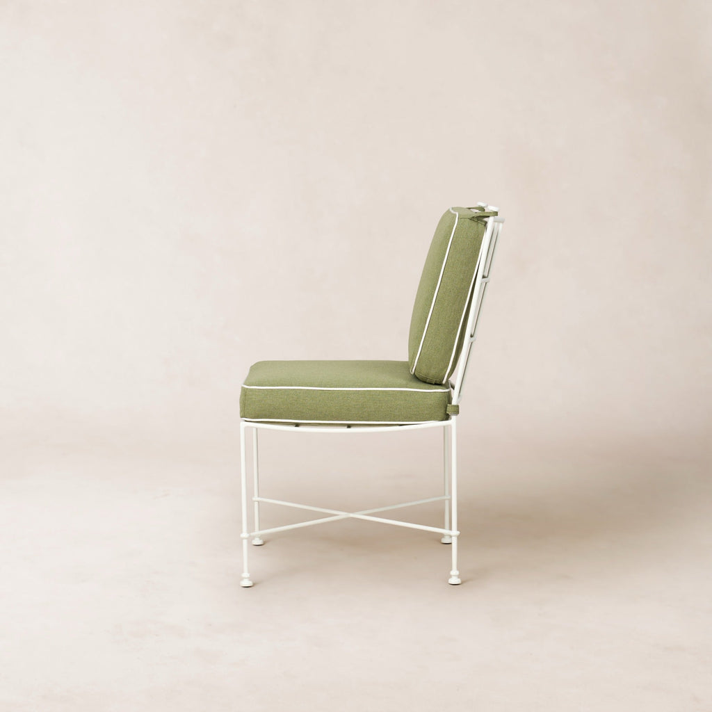 Chaise de salle à manger sans accoudoirs d'extérieur - Cadre en fer blanc