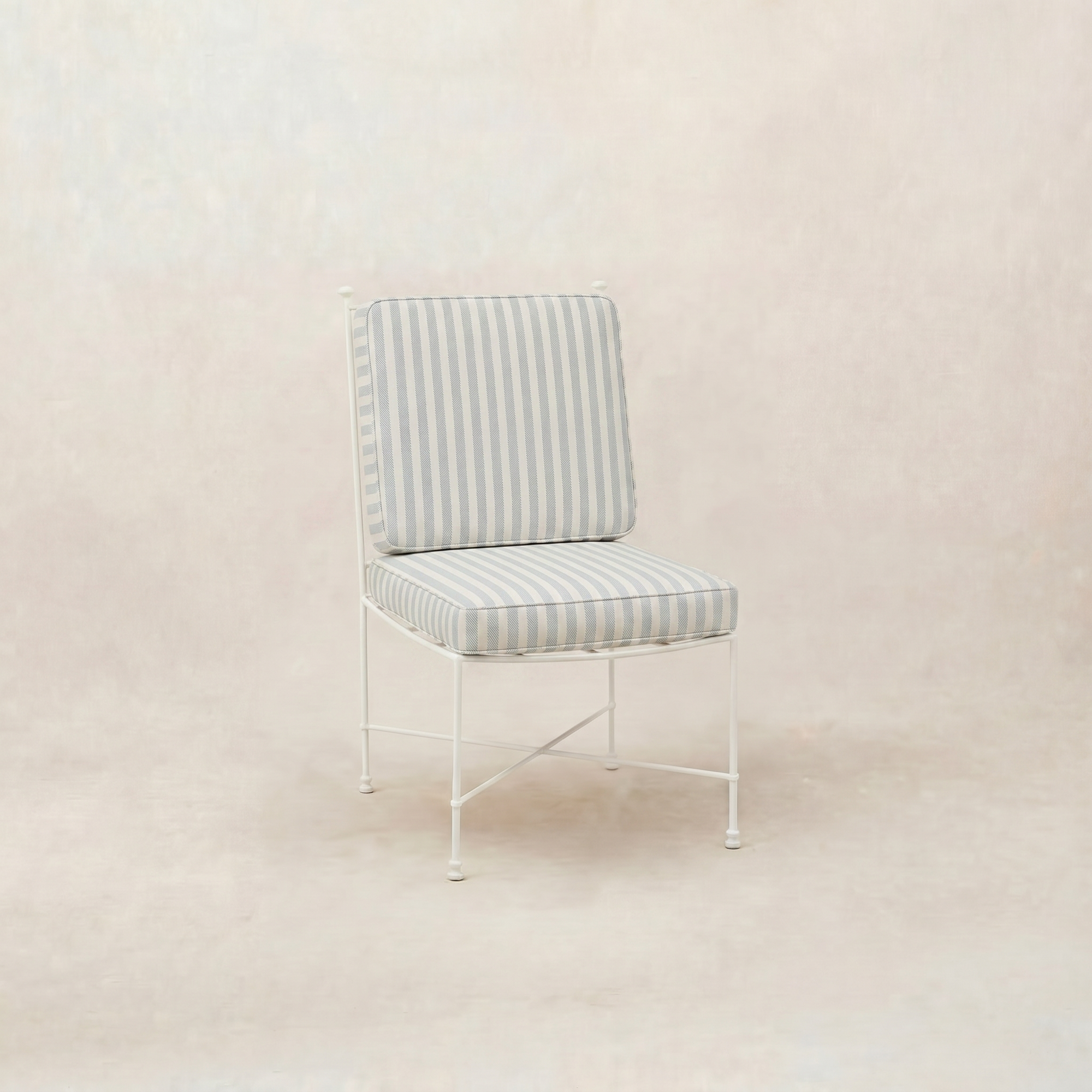 Chaise de salle à manger sans accoudoirs d'extérieur - Cadre en fer blanc