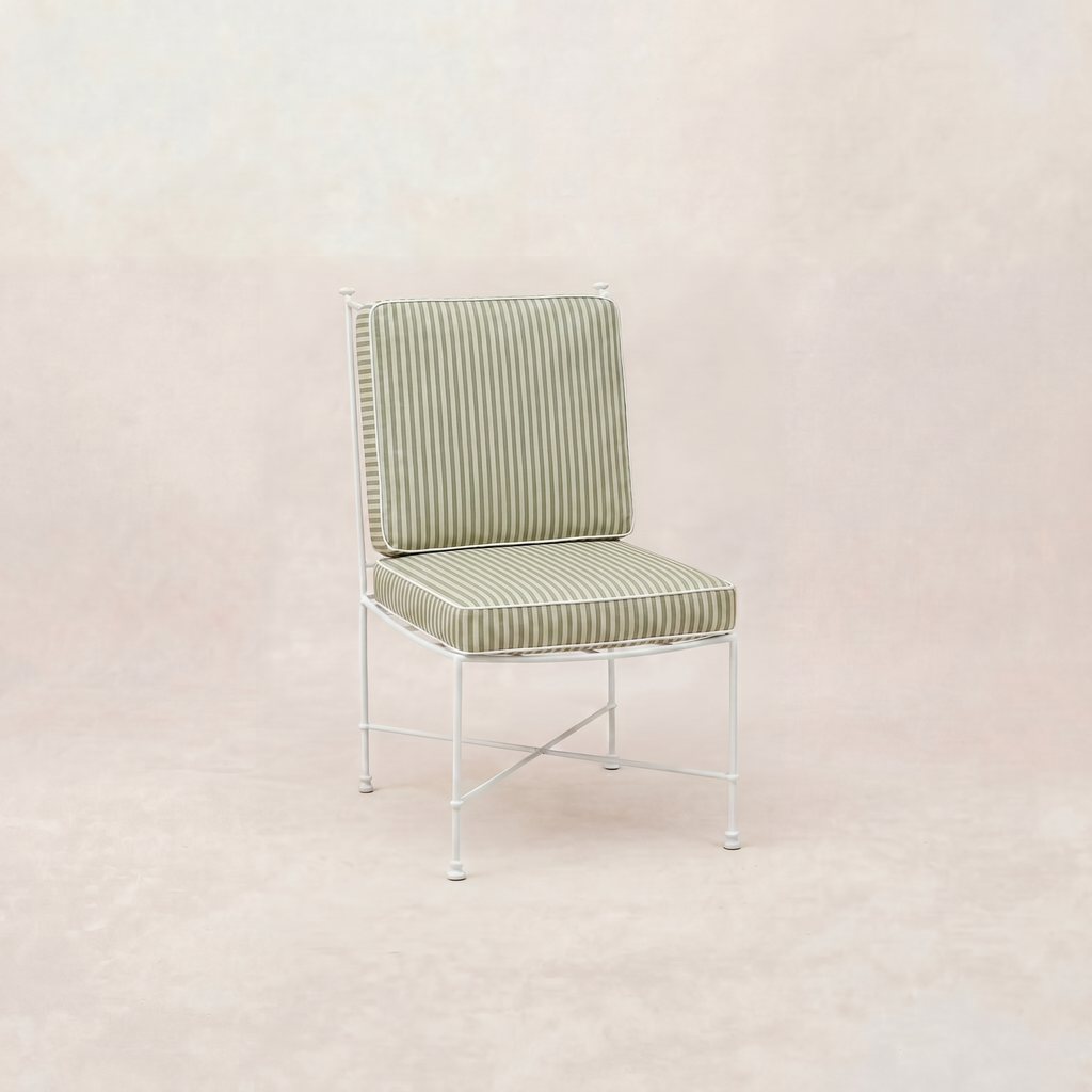 Chaise de salle à manger sans accoudoirs d'extérieur - Cadre en fer blanc