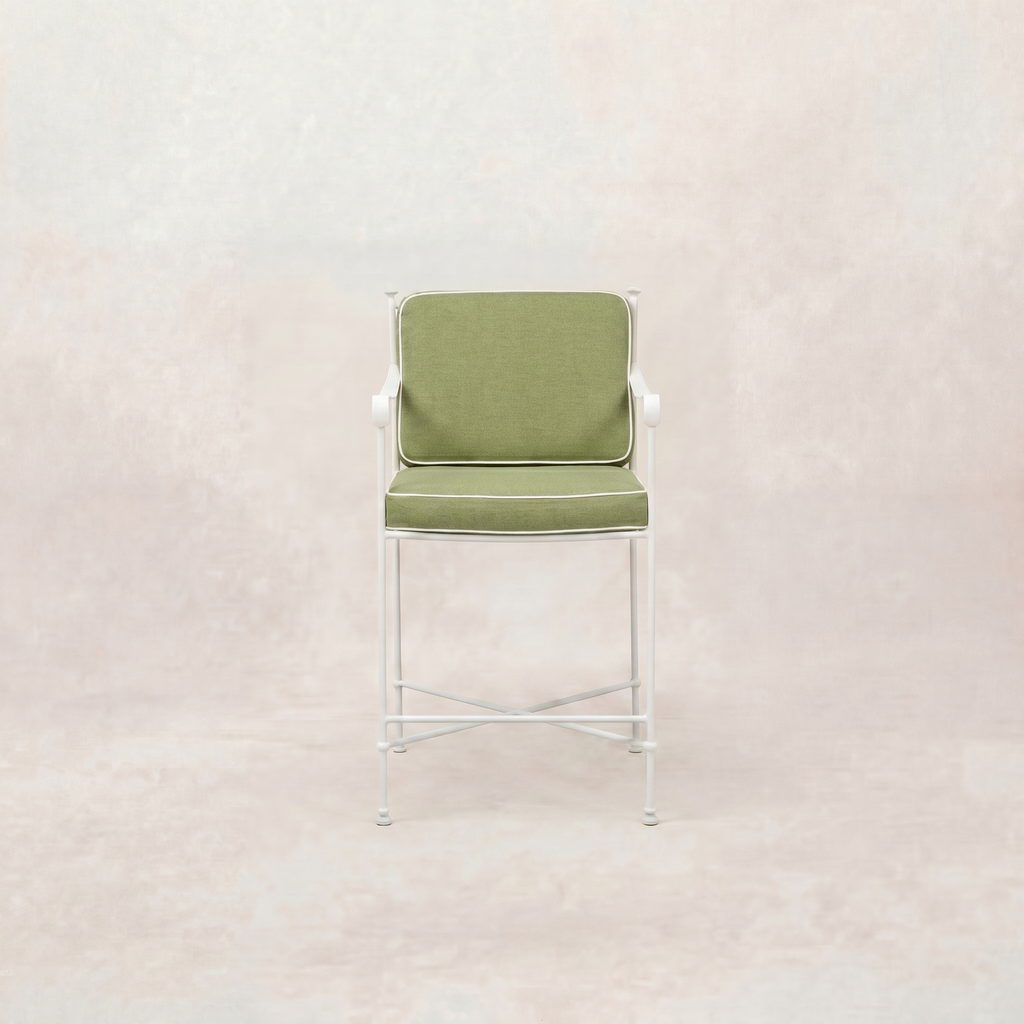 Tabouret de comptoir d'extérieur - Structure en fer blanc