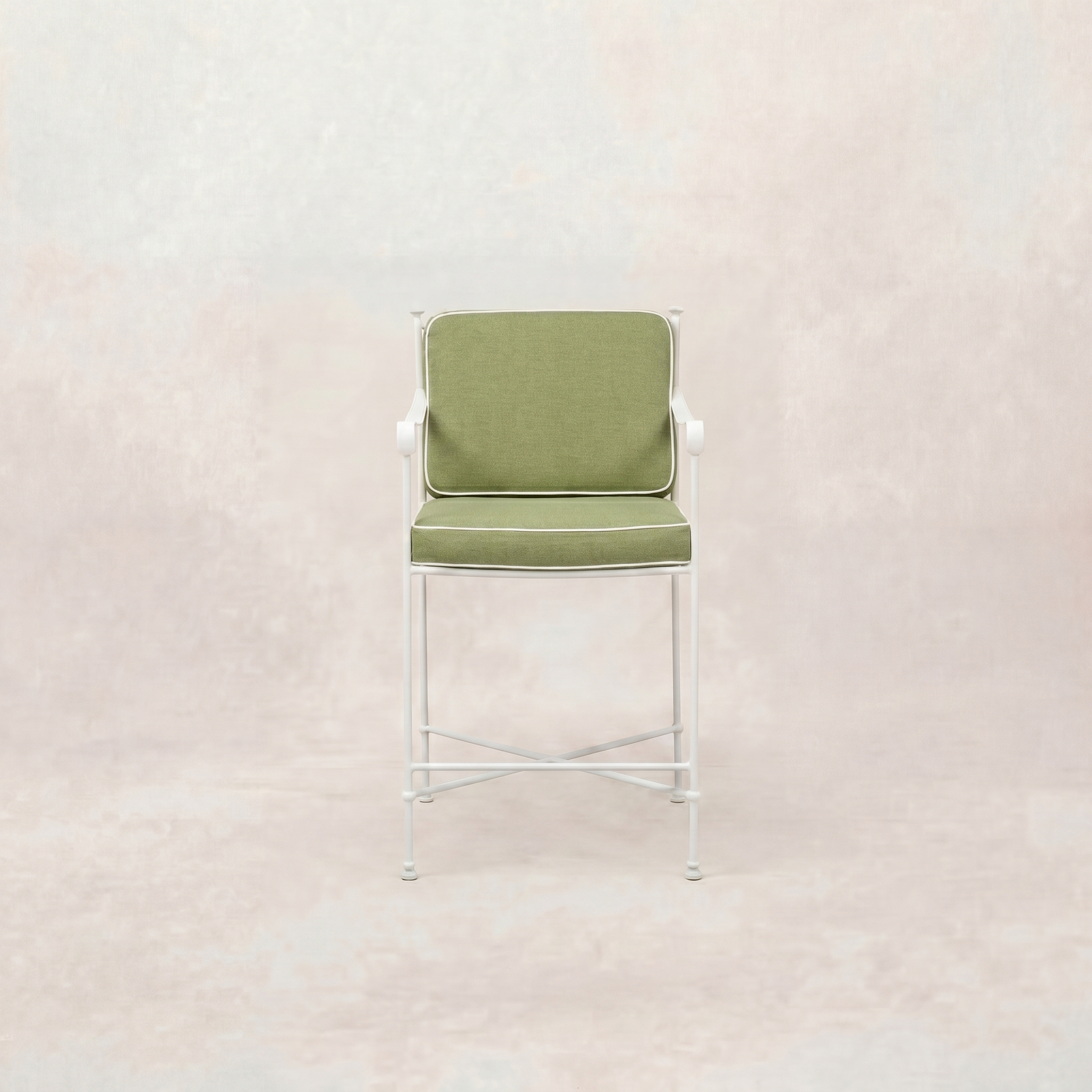 Tabouret de comptoir d'extérieur - Structure en fer blanc