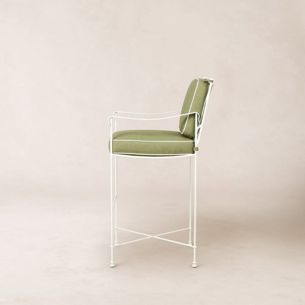Tabouret de comptoir d'extérieur - Structure en fer blanc