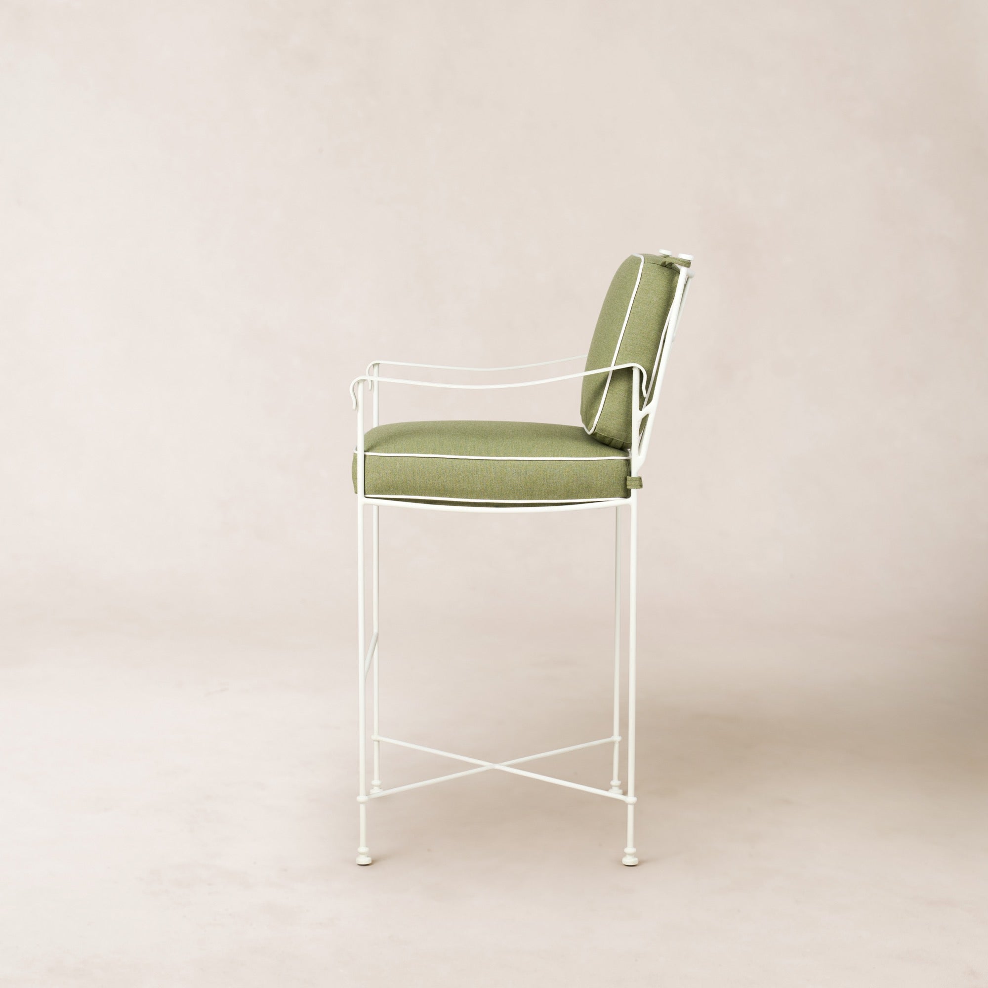 Tabouret de comptoir d'extérieur - Structure en fer blanc