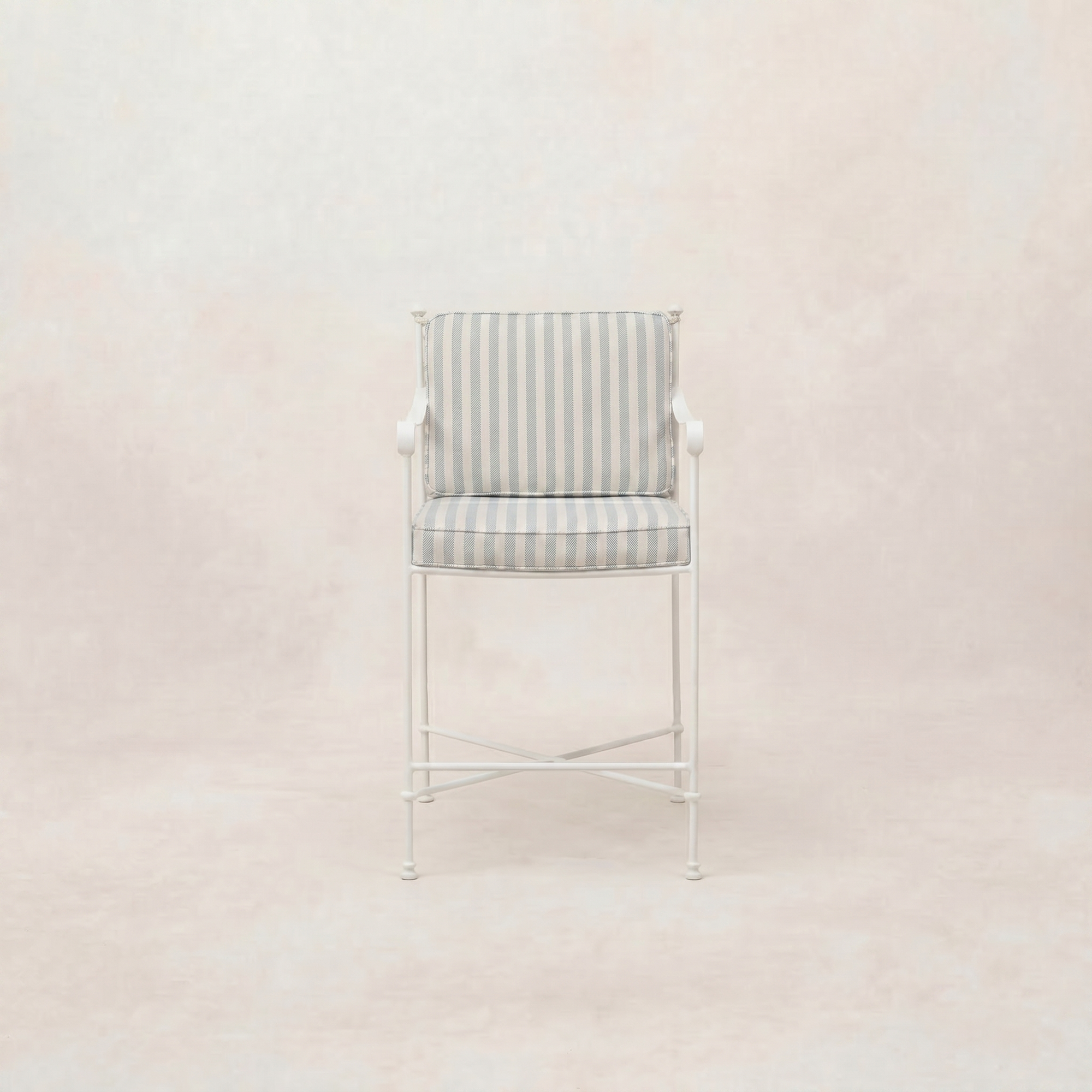 Tabouret de comptoir d'extérieur - Structure en fer blanc