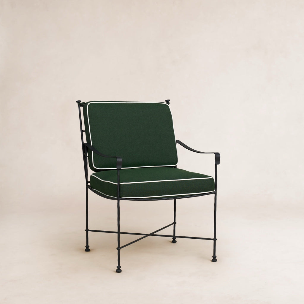 Chaise de salle à manger/salon d'extérieur – Structure en fer noir