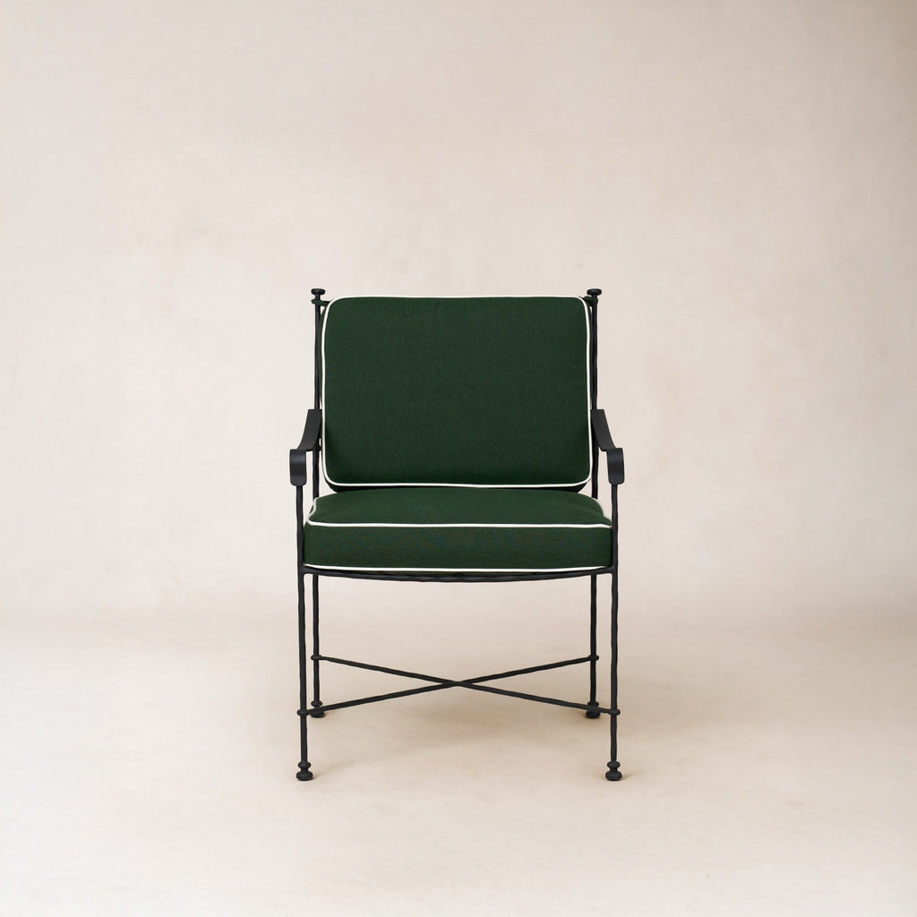 Chaise de salle à manger/salon d'extérieur – Structure en fer noir